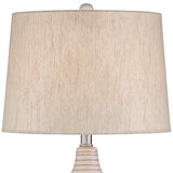 Lite Source Fedella White w/ Color Lines Ceramic Table Lamp
