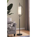 Lite Source Renessa Black and White Modern Floor Lamp