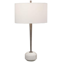 Danes Black Nickel and White Tapered Table Lamp