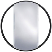 Ebony Painted Black 24" Round Window Panel Wall Mirror