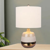 #8967 Modern 23 inch Ceramic Table Lamp with 3-Tone Effect in Grey, White & Gold