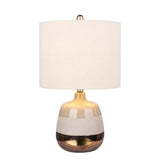 #8967 Modern 23 inch Ceramic Table Lamp with 3-Tone Effect in Grey, White & Gold