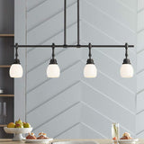 Chapel 36" Wide Semi Gloss Black 4-Light Island Pendant