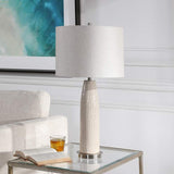 Delgado Distressed Light Gray Ceramic Table Lamp