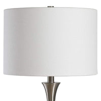 Pitman Ribbed Gray Concrete Table Lamp