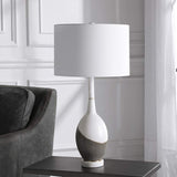 Tanali Charcoal and Polished White Table Lamp