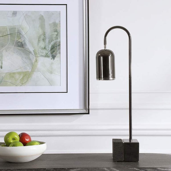 Uttermost Umbra Black Nickel Metal Desk Lamp