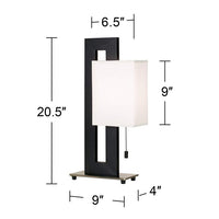 Floating Square Black Modern Table Lamp with Table Top Dimmer
