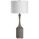 Pitman Ribbed Gray Concrete Table Lamp