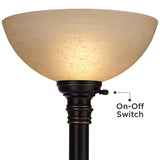 Garver Bronze Torchiere Floor Lamp with Reader Arm