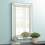 Ravalli Silver 23" x 34 1/4" Beaded Wall Mirror