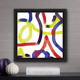 Watercolor Strokes 18" Square Framed Abstract Wall Art