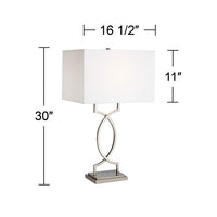 Modern Rome Brushed Nickel and Brushed Steel Table Lamp