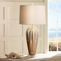 Loren Ivory Drip Handcrafted Modern Ceramic Table Lamp