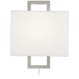 Aundria Rectangular Brushed Nickel Modern Plug-In Wall Lamp