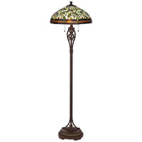 Leaf and Vine II Pull-Chain Tiffany-Style Floor Lamp
