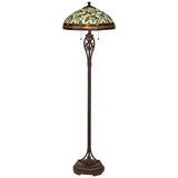 Leaf and Vine II Pull-Chain Tiffany-Style Floor Lamp