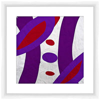 Red and Violet I 17 1/2" Square Abstract Framed Wall Art