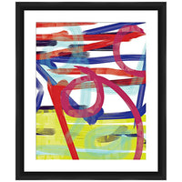 Watercolor Swirls 26" High Framed Abstract Wall Art