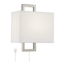 Aundria Rectangular Brushed Nickel Modern Plug-In Wall Lamp