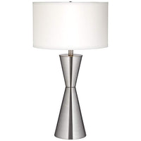 Troubadour Brushed Steel Tapered Table Lamp