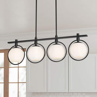 Carlyn 33 1/4"W Semi Gloss Black 4-Light LED Island Pendant