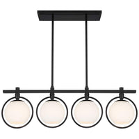 Carlyn 33 1/4"W Semi Gloss Black 4-Light LED Island Pendant