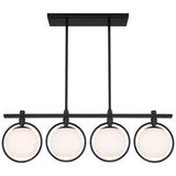 Carlyn 33 1/4"W Semi Gloss Black 4-Light LED Island Pendant
