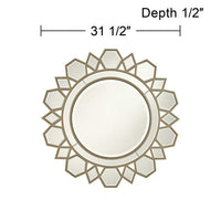 Possini Euro Kasie 31 1/2" Round Champagne Wall Mirror