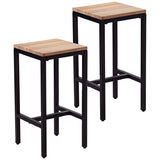 Berinsly 26" Black Natural Counter Height Stools Set of 2