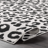 Print Leopard Dark Grey Soft Area Rug