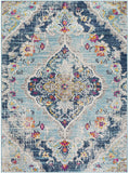 Antioch Traditional Medallion Blue Area Rug, Teal