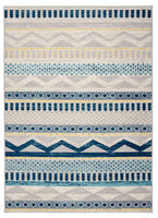 Contemporary Bohemian Blue Gray Ivory Area Rug