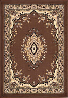 Traditional Medallion Brown Soft Area Rug