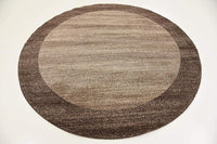 Contemporary Bordered Soft Light Brown Area Rug