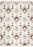 Moroccan Tassel Shag Collection Boho Soft Area Rug Ivory / Brown