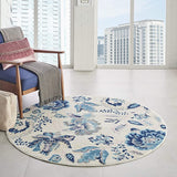 Tranquil Eclectic Floral Ivory/ Light Blue Area Rug