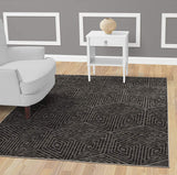 Contemporary Geometric Charcoal Gray Area Rugs