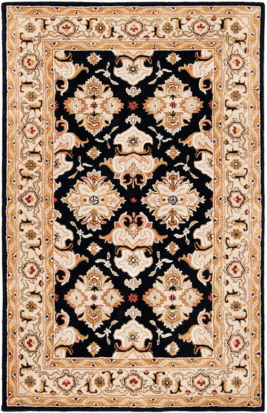 Safavieh Collection Handmade Traditional Oriental Premium Wool Accent Rug,Black / Ivory