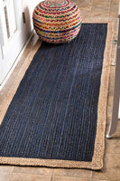 Hand Woven Jute Area Rug, Blue