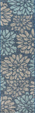 Zinnia Modern Floral Textured Weave Indoor/Outdoor Area Rug Navy/Aqua