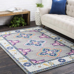 Dark Blue and Teal Updated Traditional Soft Area Rug