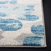 Vintage Floral Grey Blue Soft Area Rug