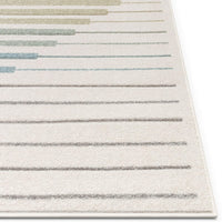 Onwa Soft Pastel Ivory Multi Color Chevron Triangle Stripes Geometric Soft Area Rug