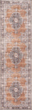 Mareva Machine Washable Rust Orange Vintage Oriental Medallion Rug