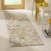 Vintage Floral Grey and Gold Soft Area Rug