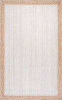 Hand Woven Jute Area Rug, White
