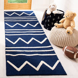 Kids Collection SFK907N Handmade Moroccan Wool Area Rug Navy / Ivory