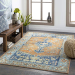 Darya Outdoor Medallion Soft Area Rug Orange/Navy