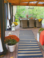Jardin Indoor/Outdoor Stripe Rug, Navy Ivory